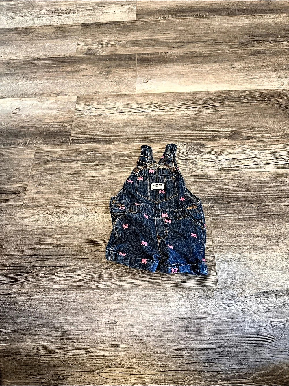 OshKosh B'gosh Floral Denim Overalls Baby 24M Like New